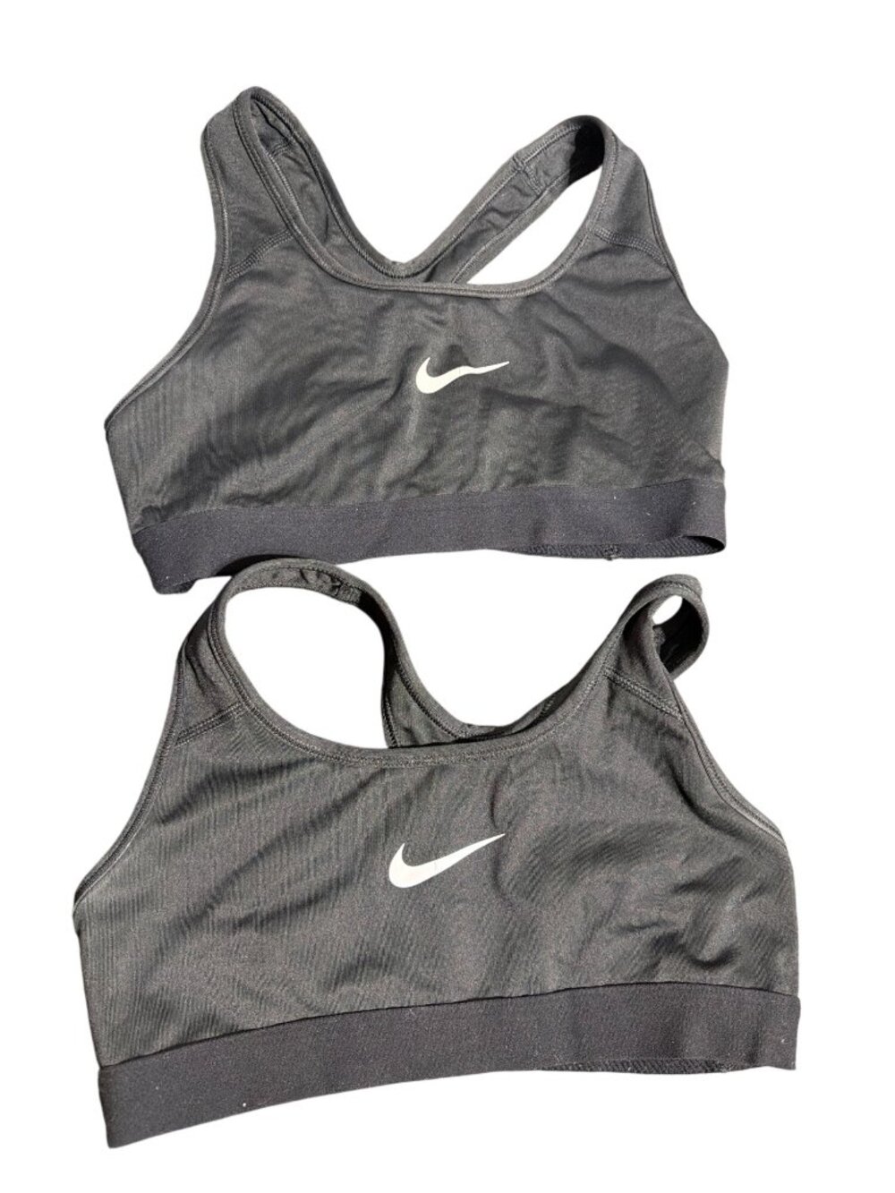Lot of 2 Nike Dri-FIT Black Sports Bras Racerback Athletic Wear Stretch Size XS